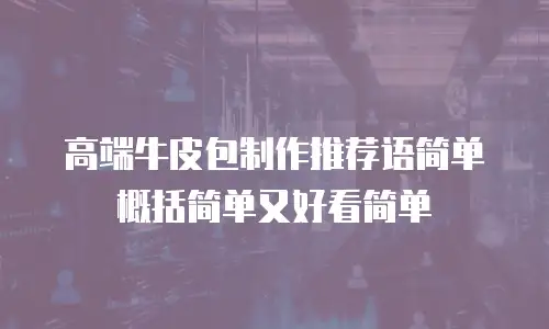 高端牛皮包制作推荐语简单概括简单又好看简单