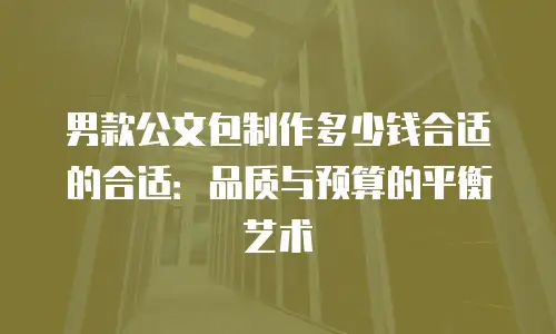 男款公文包制作多少钱合适的合适：品质与预算的平衡艺术
