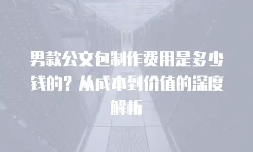 男款公文包制作费用是多少钱的？从成本到价值的深度解析