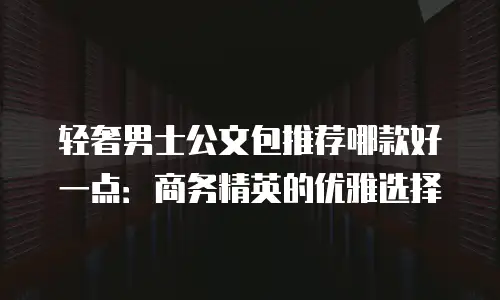 轻奢男士公文包推荐哪款好一点：商务精英的优雅选择