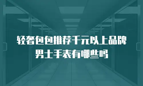 轻奢包包推荐千元以上品牌男士手表有哪些吗