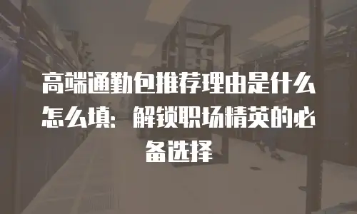 高端通勤包推荐理由是什么怎么填：解锁职场精英的必备选择
