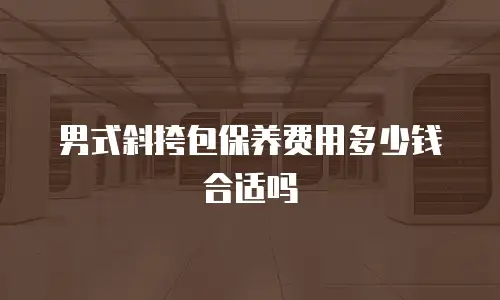 男式斜挎包保养费用多少钱合适吗