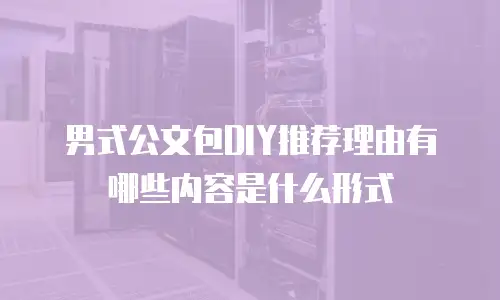 男式公文包DIY推荐理由有哪些内容是什么形式
