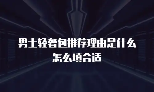 男士轻奢包推荐理由是什么怎么填合适