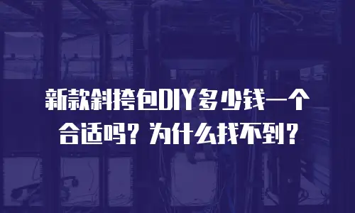 新款斜挎包DIY多少钱一个合适吗？为什么找不到？