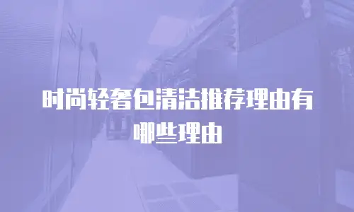 时尚轻奢包清洁推荐理由有哪些理由