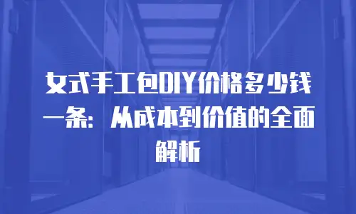 女式手工包DIY价格多少钱一条：从成本到价值的全面解析
