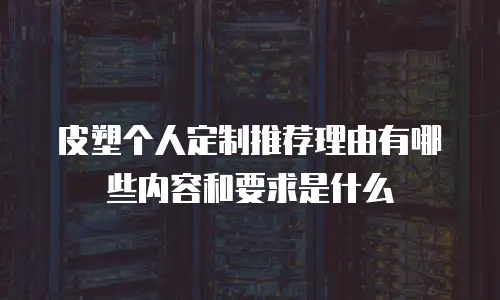 皮塑个人定制推荐理由有哪些内容和要求是什么