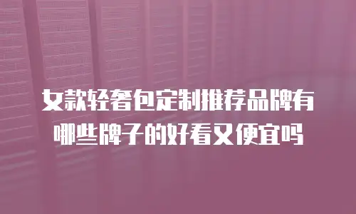 女款轻奢包定制推荐品牌有哪些牌子的好看又便宜吗