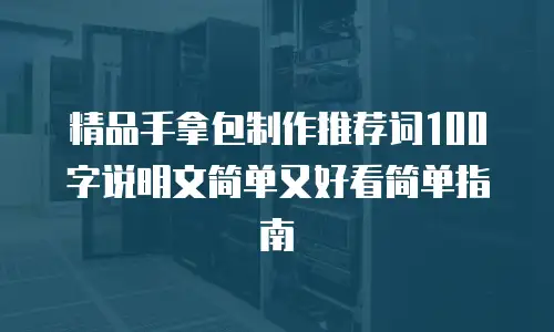精品手拿包制作推荐词100字说明文简单又好看简单指南
