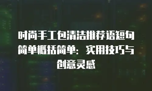 时尚手工包清洁推荐语短句简单概括简单：实用技巧与创意灵感