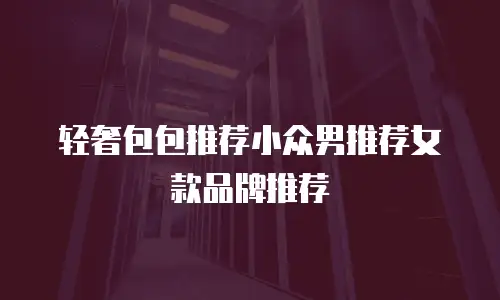 轻奢包包推荐小众男推荐女款品牌推荐