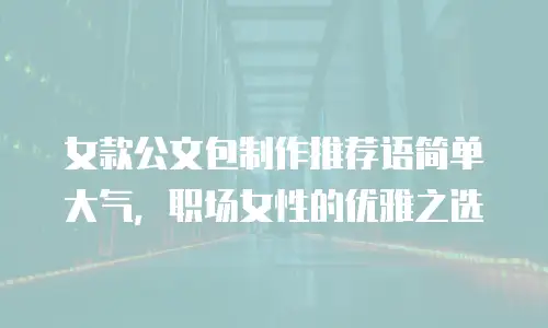 女款公文包制作推荐语简单大气，职场女性的优雅之选