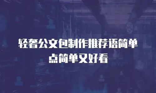 轻奢公文包制作推荐语简单点简单又好看