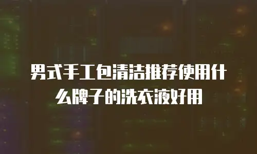男式手工包清洁推荐使用什么牌子的洗衣液好用