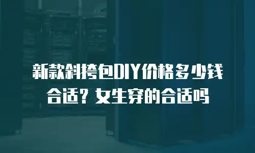 新款斜挎包DIY价格多少钱合适？女生穿的合适吗