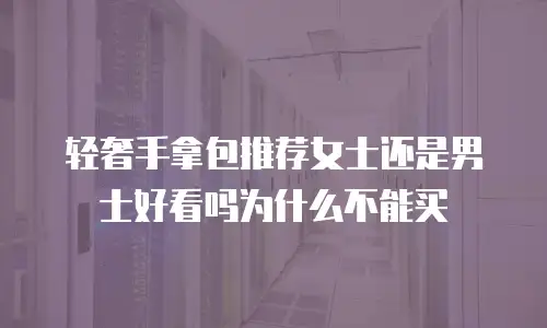 轻奢手拿包推荐女士还是男士好看吗为什么不能买