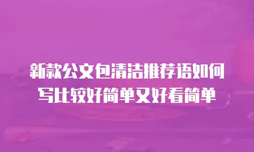 新款公文包清洁推荐语如何写比较好简单又好看简单