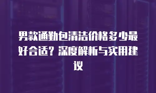 男款通勤包清洁价格多少最好合适？深度解析与实用建议