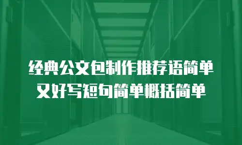 经典公文包制作推荐语简单又好写短句简单概括简单
