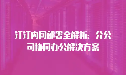 钉钉内网部署全解析：分公司协同办公解决方案