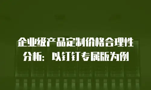 企业级产品定制价格合理性分析：以钉钉专属版为例