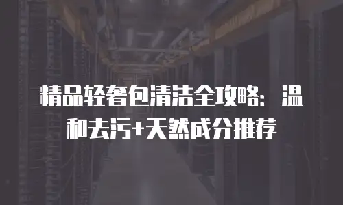 精品轻奢包清洁全攻略：温和去污+天然成分推荐