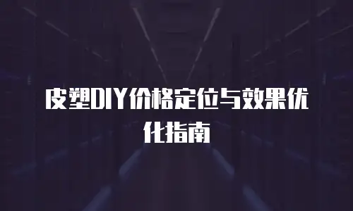 皮塑DIY价格定位与效果优化指南