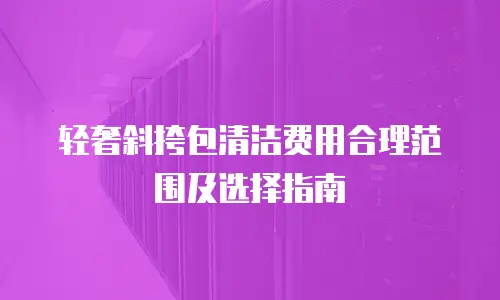 轻奢斜挎包清洁费用合理范围及选择指南