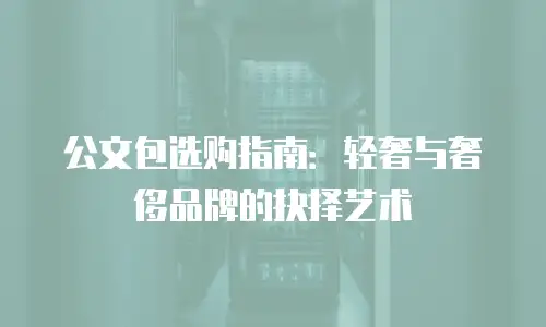 公文包选购指南：轻奢与奢侈品牌的抉择艺术