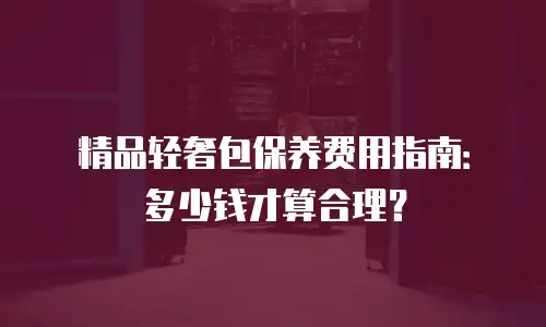 精品轻奢包保养费用指南：多少钱才算合理？