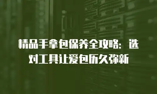 精品手拿包保养全攻略：选对工具让爱包历久弥新