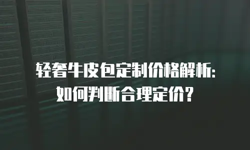 轻奢牛皮包定制价格解析：如何判断合理定价？