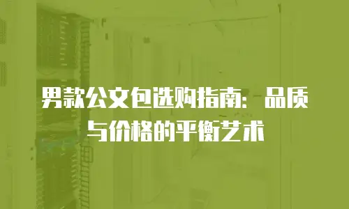 男款公文包选购指南：品质与价格的平衡艺术