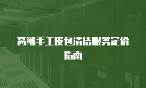 高端手工皮包清洁服务定价指南