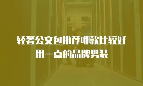 轻奢公文包推荐哪款比较好用一点的品牌男装