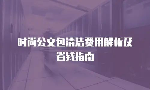 时尚公文包清洁费用解析及省钱指南