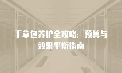 手拿包养护全攻略：预算与效果平衡指南