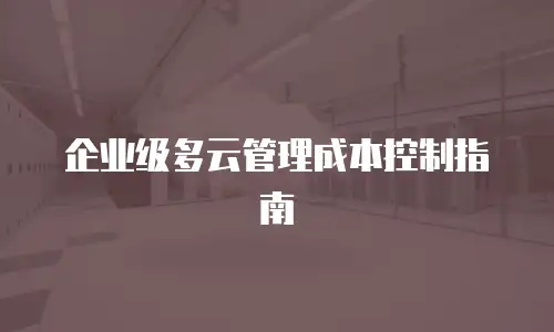 企业级多云管理成本控制指南