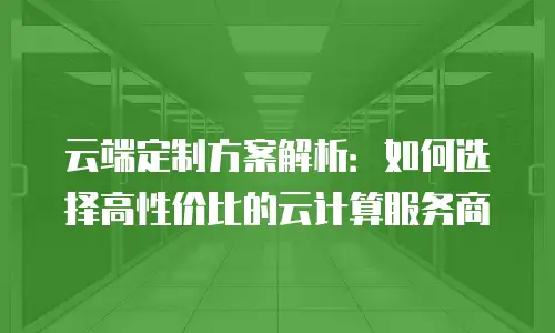 云端定制方案解析：如何选择高性价比的云计算服务商