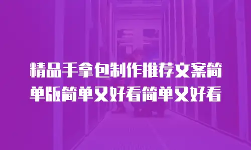 精品手拿包制作推荐文案简单版简单又好看简单又好看