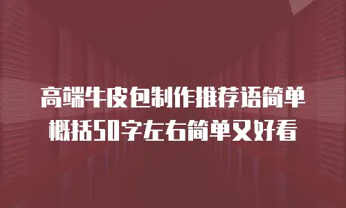 高端牛皮包制作推荐语简单概括50字左右简单又好看