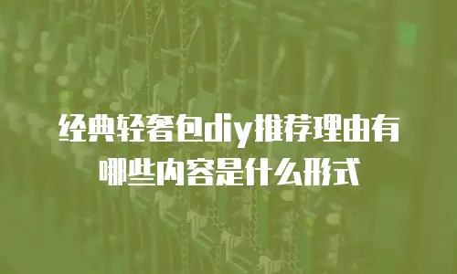 经典轻奢包diy推荐理由有哪些内容是什么形式