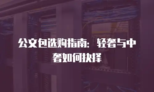 公文包选购指南：轻奢与中奢如何抉择