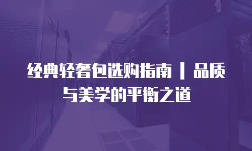 经典轻奢包选购指南 | 品质与美学的平衡之道