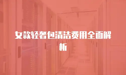 女款轻奢包清洁费用全面解析