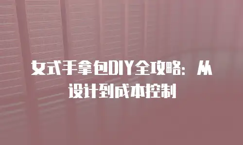女式手拿包DIY全攻略：从设计到成本控制