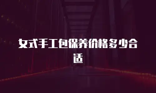 女式手工包保养价格多少合适