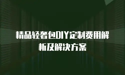 精品轻奢包DIY定制费用解析及解决方案